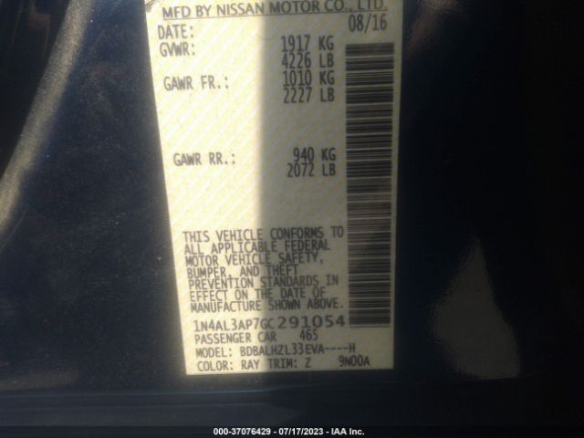 1N4AL3AP7GC291054 Nissan Altima 2.5 Sr
