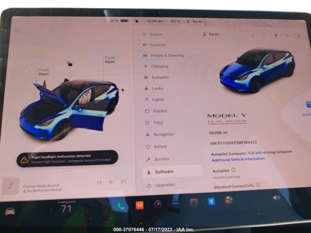 5YJYGDEF2MF266422 Tesla Model Y Performance
