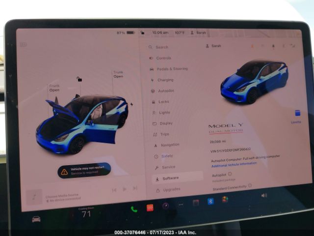 5YJYGDEF2MF266422 Tesla Model Y Performance