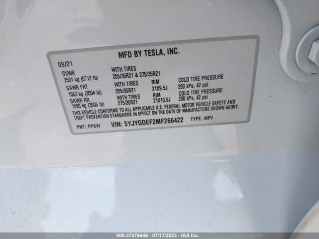 5YJYGDEF2MF266422 Tesla Model Y Performance