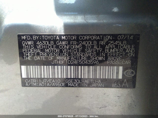 JTHBF1D24F5043596 Lexus IS 250