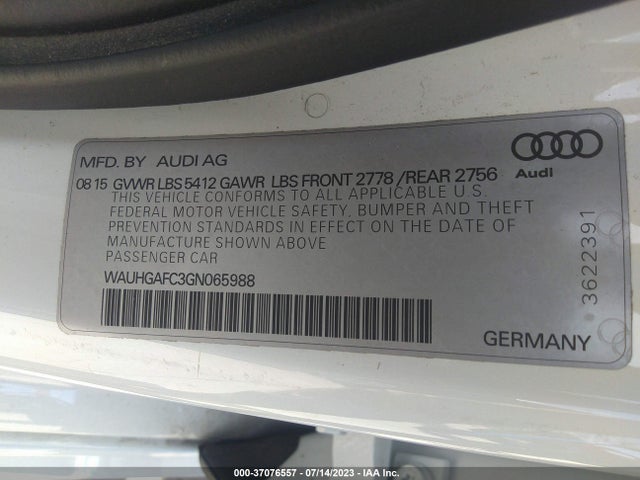 WAUHGAFC3GN065988 Audi A6 3.0t Prestige