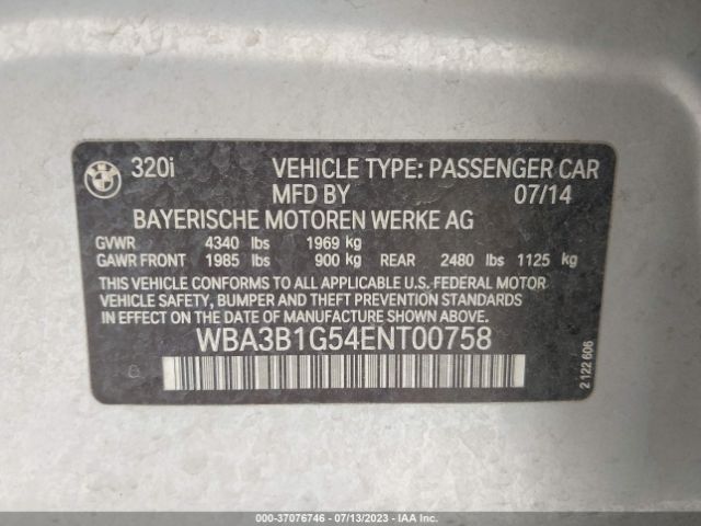 WBA3B1G54ENT00758 BMW 3 Series 320i