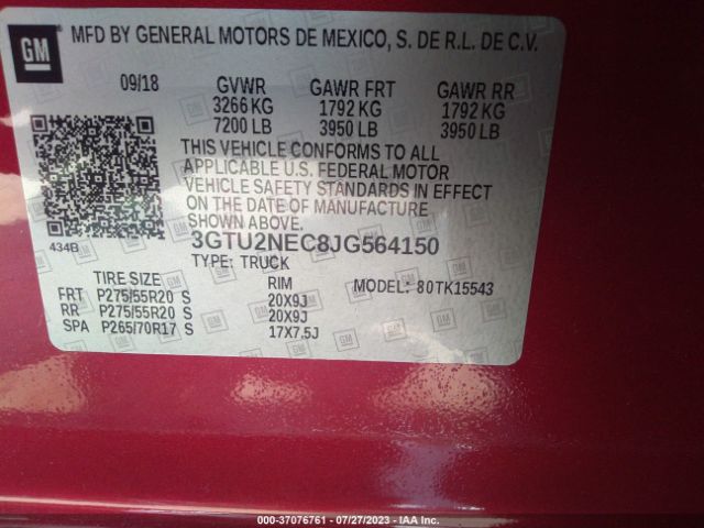 3GTU2NEC8JG564150 GMC Sierra 1500 Slt