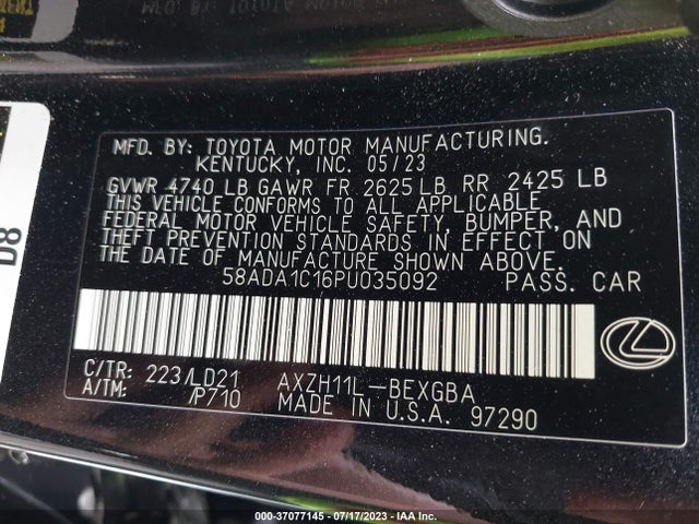 58ADA1C16PU035092 Lexus Es Es 300h
