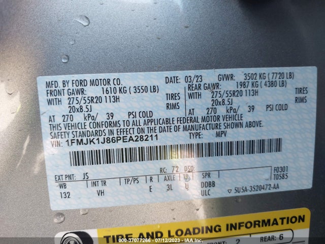 Ford Expedition Max Xlt 2023 1FMJK1J86PEA28211 Image 15