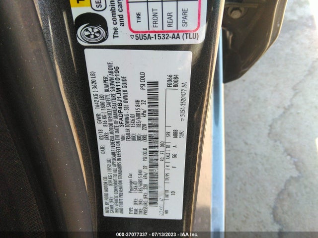 Ford FIESTA SE 2018 3FADP4BJ1JM110196 Image 9