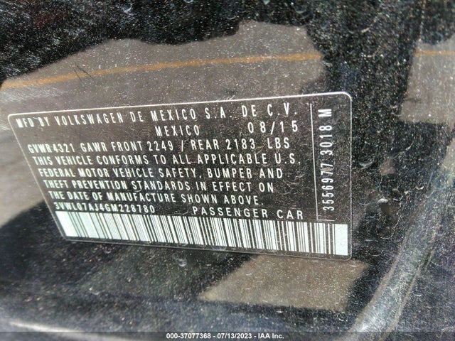 3VWL07AJ4GM228780 Volkswagen Jetta Sedan 1.8t Sel