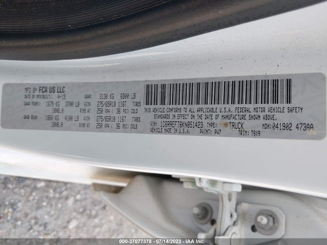 1C6RREFT6KN851423 RAM 1500 Big Horn/lone Star