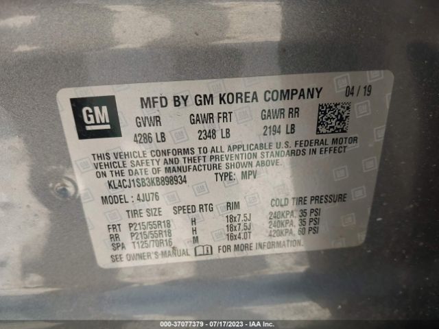 KL4CJ1SB3KB898934 Buick Encore Sport Touring