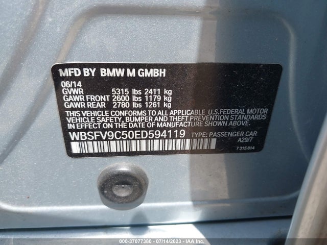 2014 BMW M5, VIN: WBSFV9C50ED594119