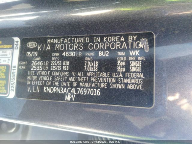 KNDPN3AC4L7697016 KIA Sportage Ex