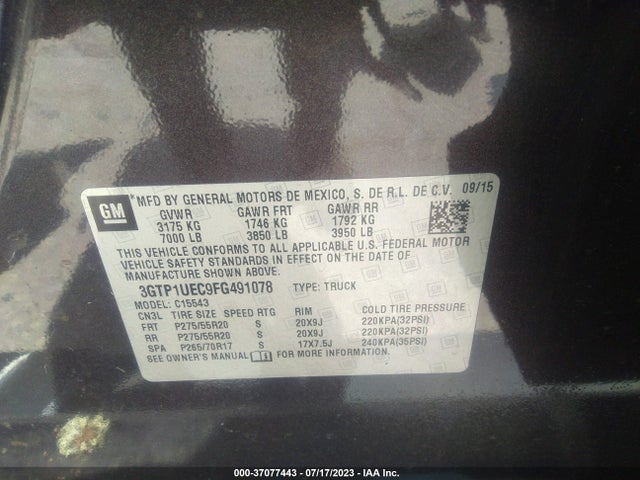 GMC Sierra 1500 Sle 2015 3GTP1UEC9FG491078 Image 9