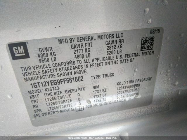 1GT12YEG9FF661602 GMC Sierra 2500hd Sle