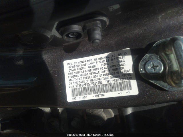 Honda Civic Sedan Lx 2015 19XFB2F55FE061752 Image 9