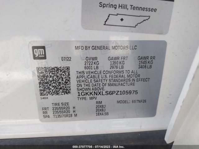 1GKKNXLS6PZ105975 GMC Acadia Denali