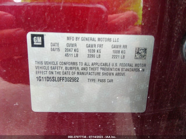 Chevrolet MALIBU LT 2015 1G11D5SL0FF302982 Image 11