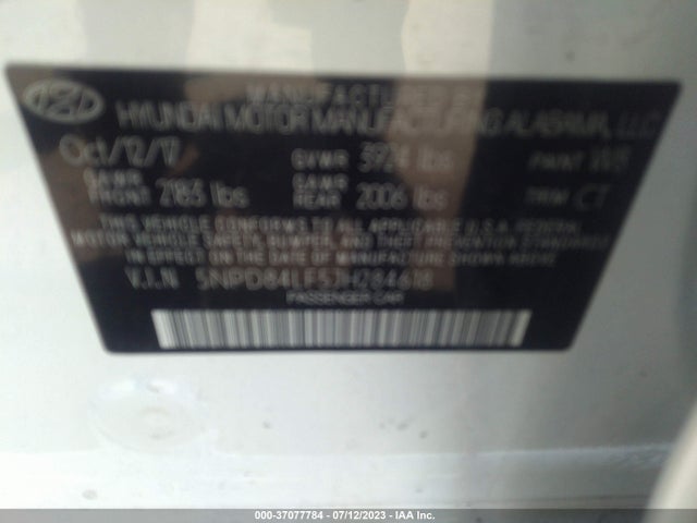 Hyundai ELANTRA SEL 2018 5NPD84LF5JH284618 Image 9