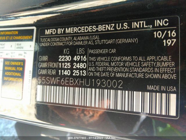 55SWF6EBXHU193002 Mercedes-Benz C-class Amg C 43
