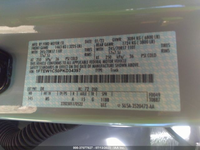 1FTEW1C50PKD34397 Ford F-150 Xl/xlt/lariat