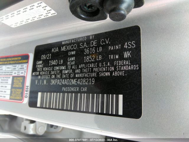 3KPA24AD2ME428219 KIA RIO S