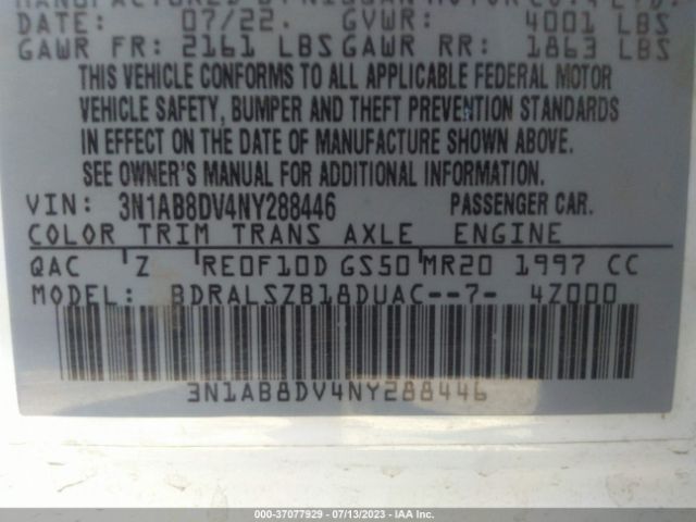 3N1AB8DV4NY288446 Nissan SENTRA SR