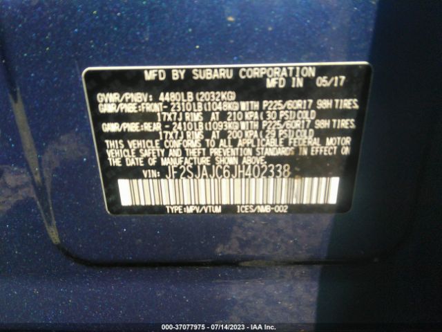 JF2SJAJC6JH402338 Subaru Forester Limited