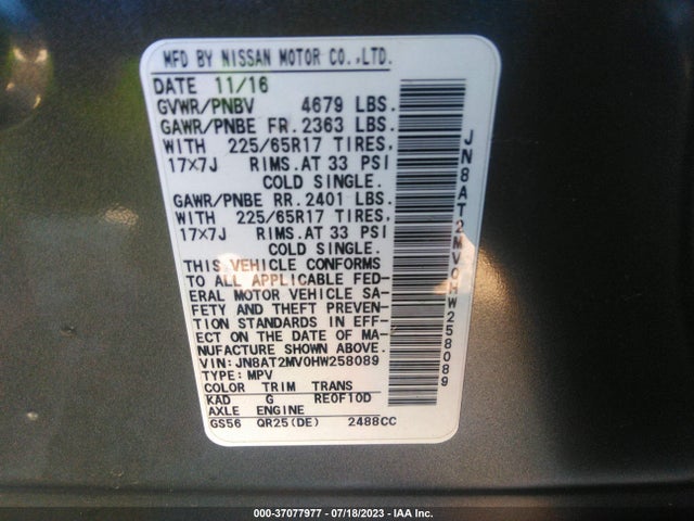 Nissan Rogue 2017 JN8AT2MV0HW258089 Image 26