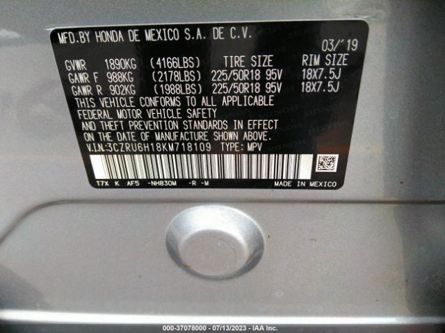 3CZRU6H18KM718109 Honda HR-V SPORT