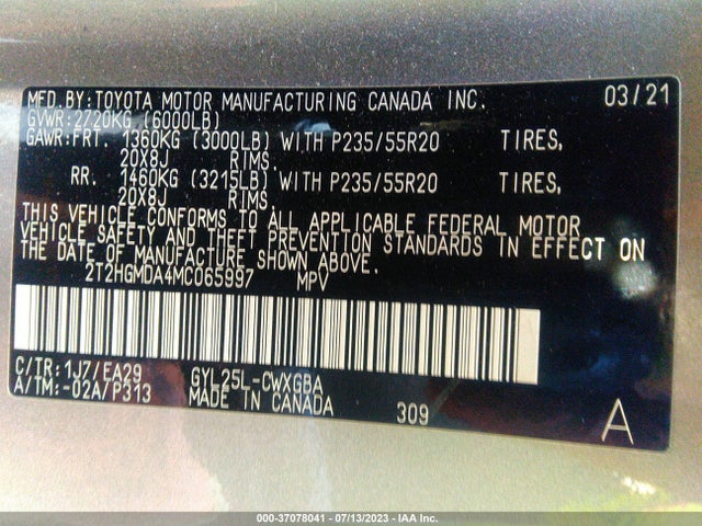 2T2HGMDA4MC065997 Lexus Rx Rx 450h