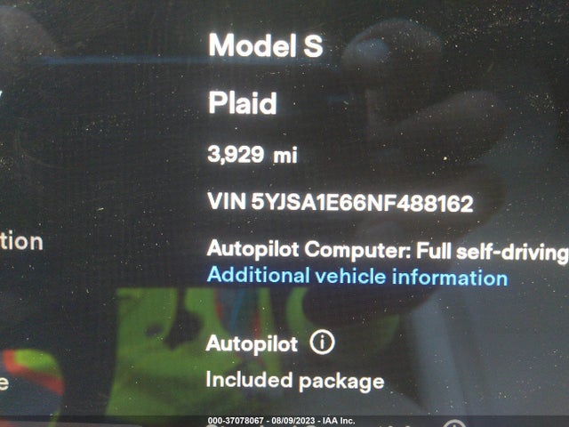 Tesla Model S Plaid 2022 5YJSA1E66NF488162 Image 14