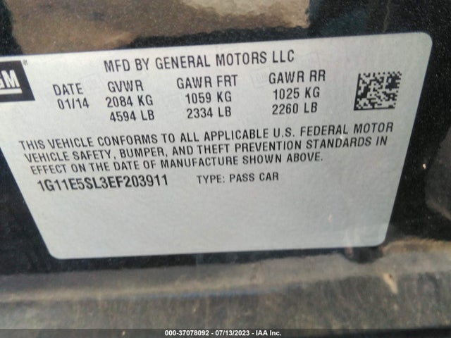 Chevrolet MALIBU LT 2014 1G11E5SL3EF203911 Image 9