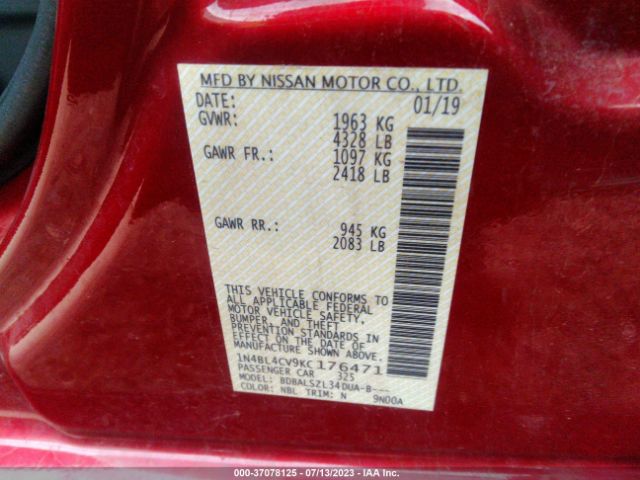 1N4BL4CV9KC176471 Nissan Altima 2.5 Sr