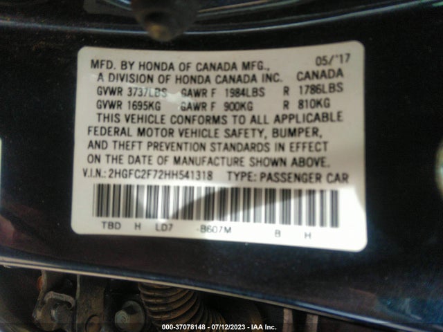 Honda Civic Sedan Ex 2017 2HGFC2F72HH541318 Image 15