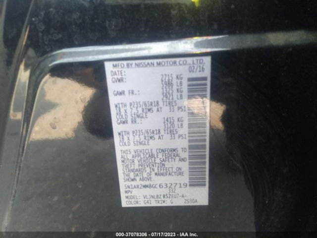 5N1AR2MM8GC632719 Nissan Pathfinder S