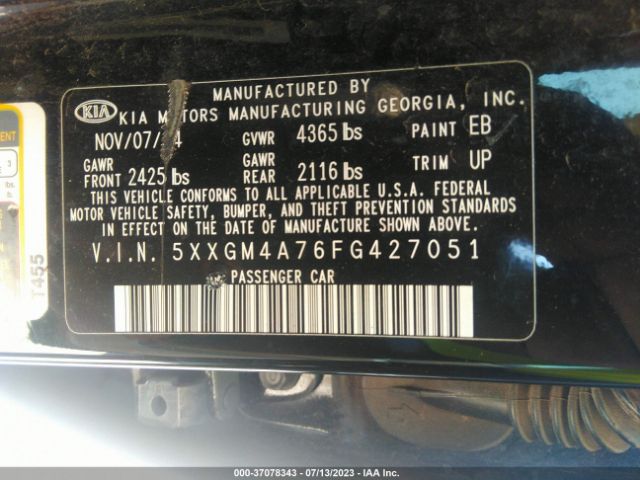 5XXGM4A76FG427051 KIA Optima Lx