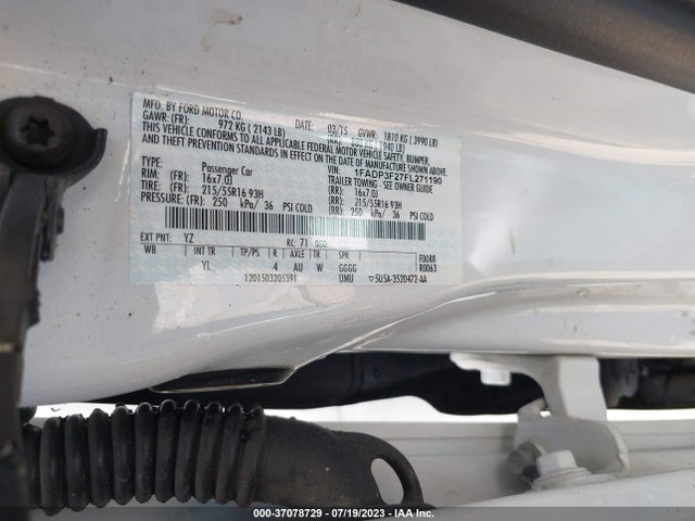 Ford FOCUS SE 2015 1FADP3F27FL271190 Image 10