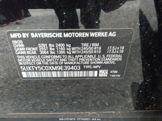 5UXTY5C0XM9E39403 BMW X3 Xdrive30i