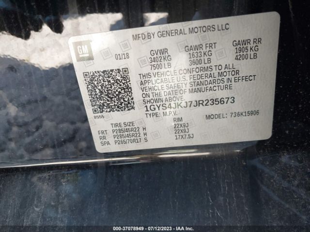 1GYS4JKJ7JR235673 Cadillac Escalade Esv Premium Luxury