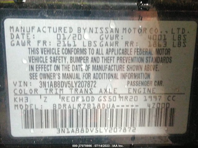 Nissan SENTRA SR 2020 3N1AB8DV5LY207872 Image 9