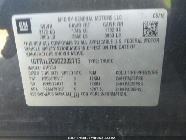 1GTR1LEC6GZ302715 GMC SIERRA 1500