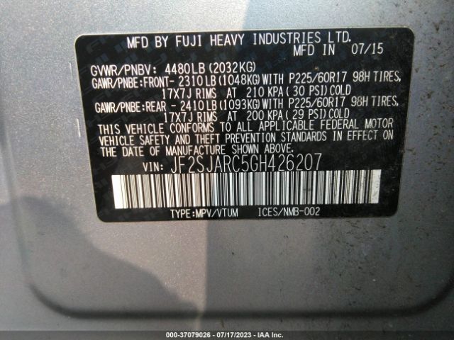 JF2SJARC5GH426207 Subaru Forester 2.5i Limited