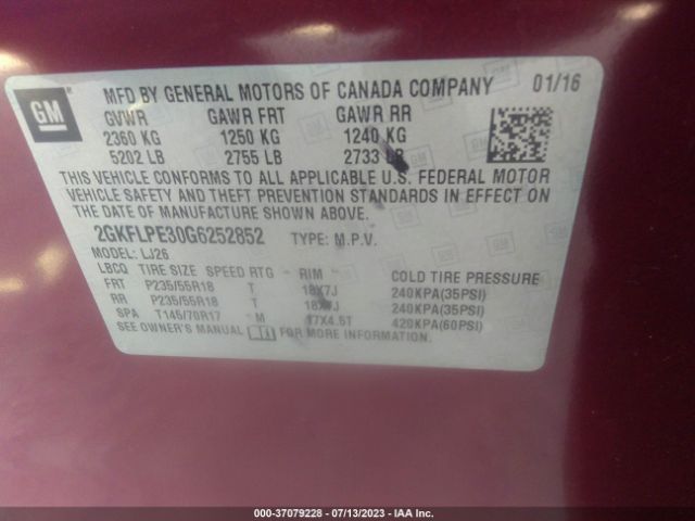 2GKFLPE30G6252852 GMC Terrain Slt