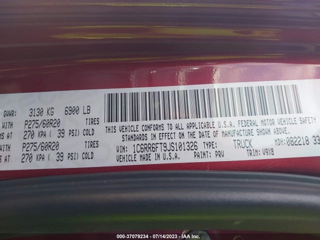 1C6RR6FT9JS101326 RAM 1500 Express