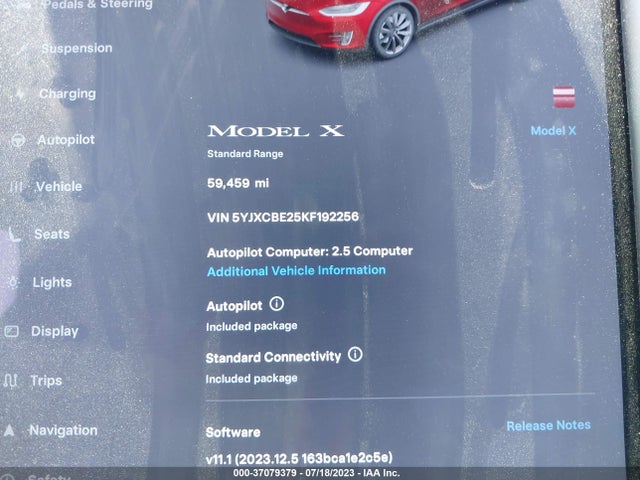 2019 Tesla Model X, VIN: 5YJXCBE25KF192256
