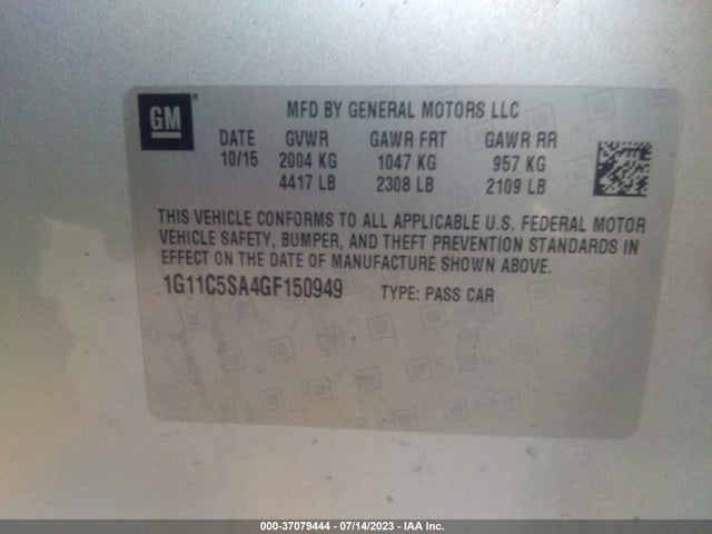 Chevrolet Malibu Limited Lt 2016 1G11C5SA4GF150949 Image 9
