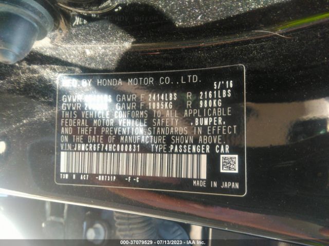 JHMCR6F74HC000831 Honda Accord Hybrid Touring