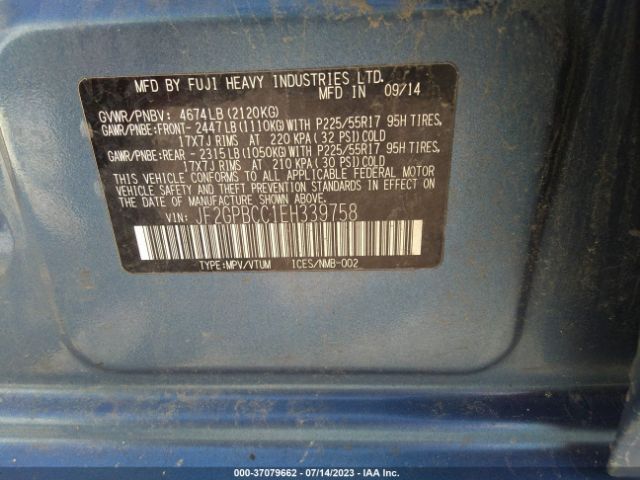 JF2GPBCC1EH339758 Subaru XV CROSSTREK HYBRID
