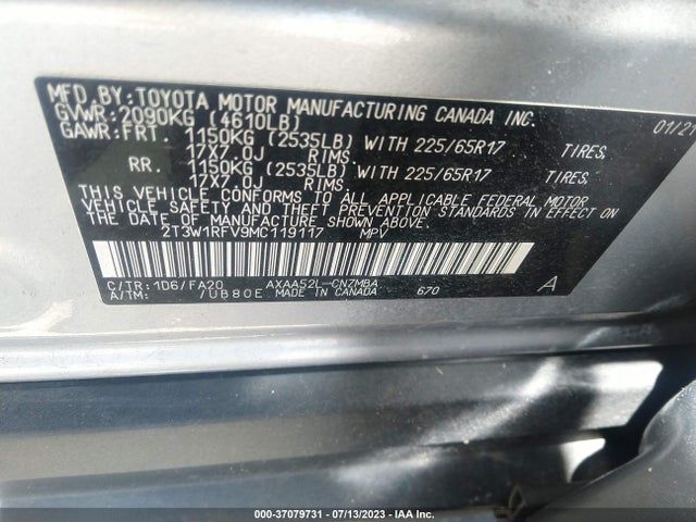 Toyota Rav4 Xle 2021 2T3W1RFV9MC119117 Image 9