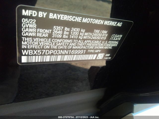 WBX57DP03NN169991 BMW X3 Xdrive30i